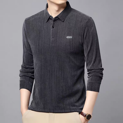Men’s Charcoal Textured Polo T-Shirt