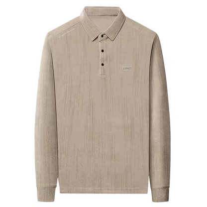 Men’s Beige Textured Polo Shirt