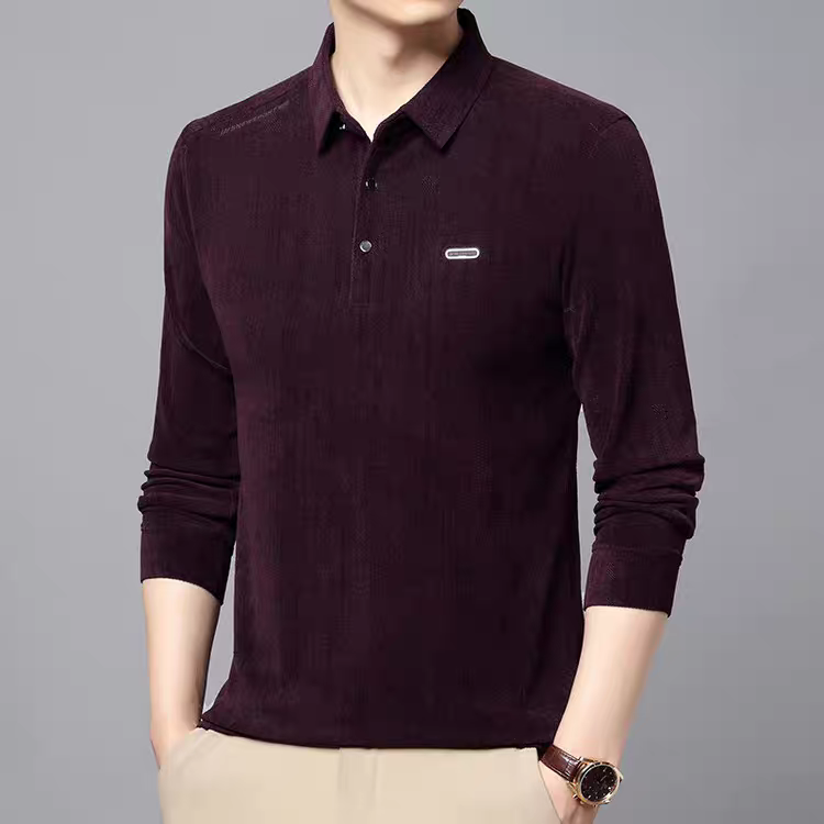 Men’s Wine Textured Polo Shirt