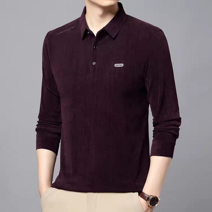 Men’s Wine Textured Polo Shirt