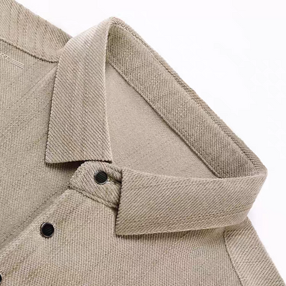 Men’s Beige Textured Polo Shirt
