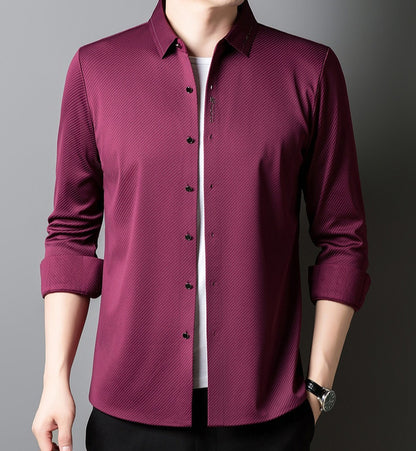 Men’s Wine Maroon Diagonal Stripe Shirt